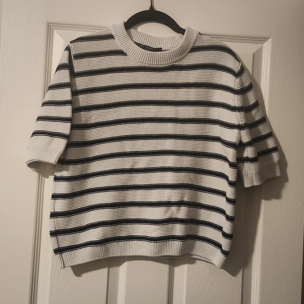 French Connection Black and White Knit Sweater